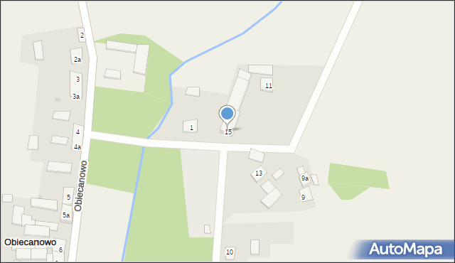 Obiecanowo, Obiecanowo, 15, mapa Obiecanowo