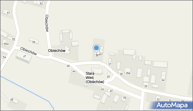 Obiechów, Obiechów, 38, mapa Obiechów