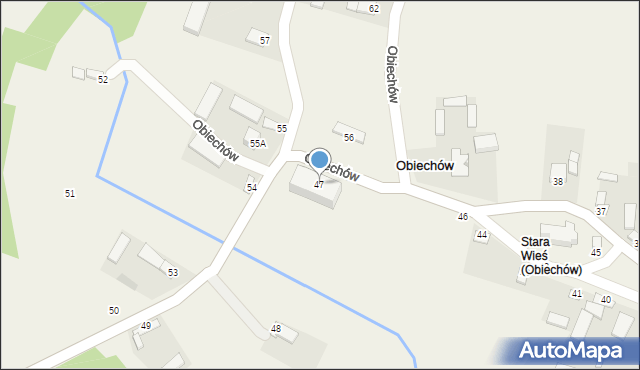 Obiechów, Obiechów, 47, mapa Obiechów