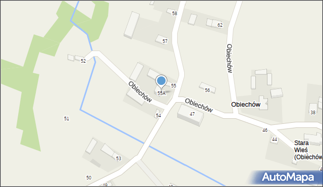 Obiechów, Obiechów, 55A, mapa Obiechów