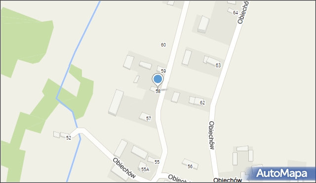 Obiechów, Obiechów, 58, mapa Obiechów