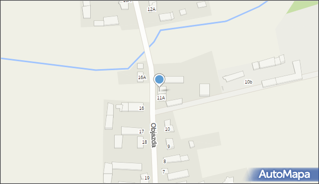 Objazda, Objazda, 11B, mapa Objazda