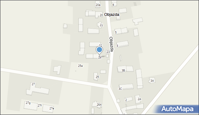 Objazda, Objazda, 24, mapa Objazda