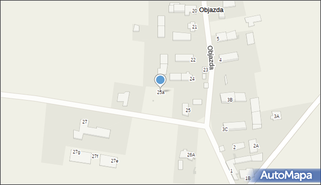 Objazda, Objazda, 25a, mapa Objazda