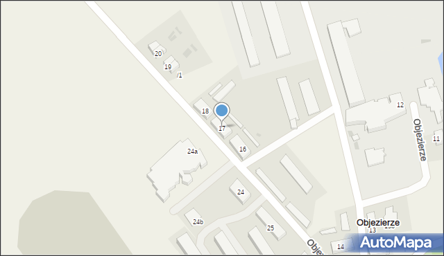 Objezierze, Objezierze, 17, mapa Objezierze