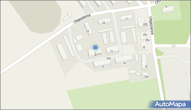 Objezierze, Objezierze, 32, mapa Objezierze