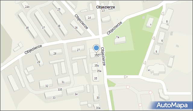 Objezierze, Objezierze, 35D, mapa Objezierze