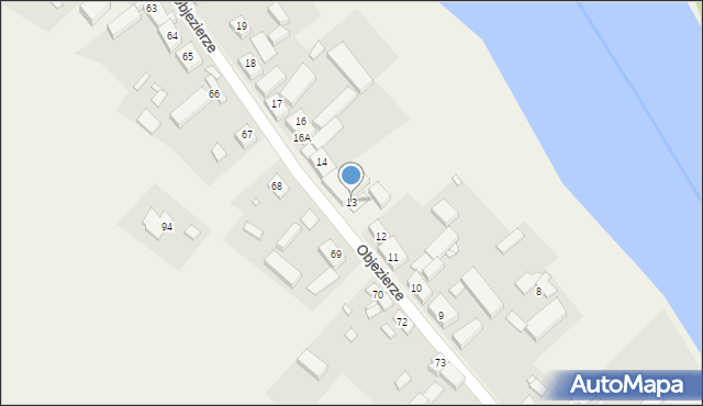 Objezierze, Objezierze, 13, mapa Objezierze