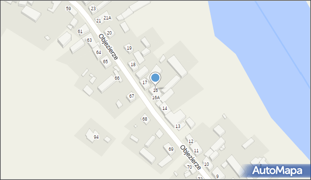 Objezierze, Objezierze, 16, mapa Objezierze