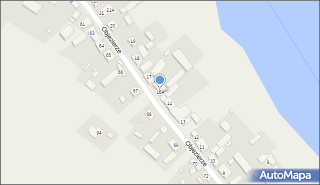 Objezierze, Objezierze, 16A, mapa Objezierze