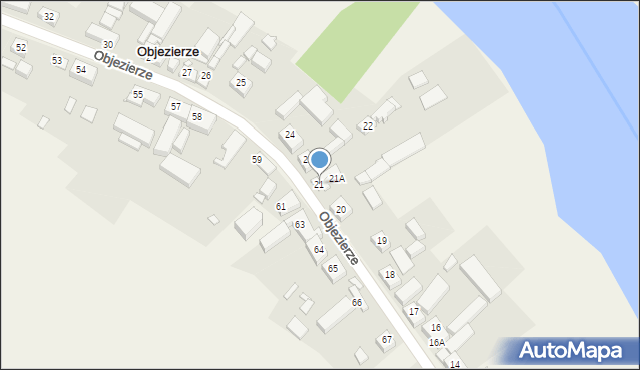 Objezierze, Objezierze, 21, mapa Objezierze