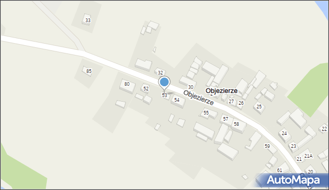 Objezierze, Objezierze, 53, mapa Objezierze