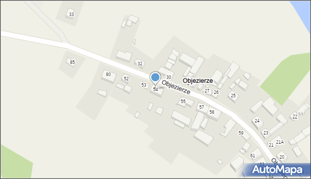 Objezierze, Objezierze, 54A, mapa Objezierze