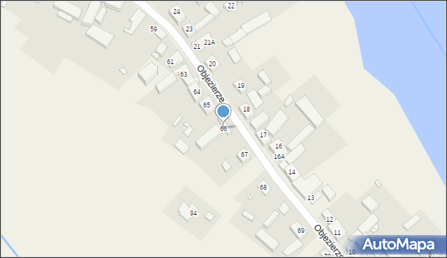 Objezierze, Objezierze, 66, mapa Objezierze
