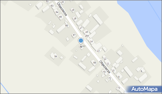 Objezierze, Objezierze, 68, mapa Objezierze