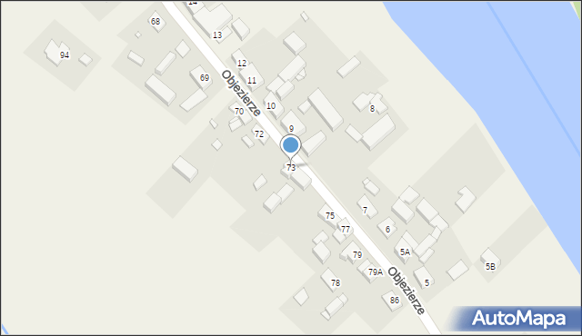 Objezierze, Objezierze, 73, mapa Objezierze