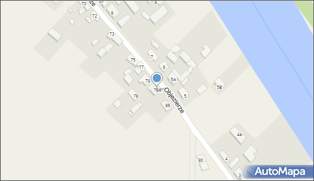 Objezierze, Objezierze, 79A, mapa Objezierze