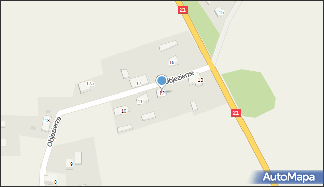 Objezierze, Objezierze, 12, mapa Objezierze
