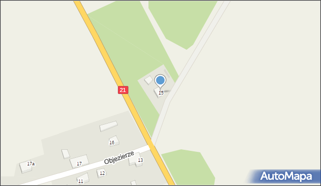 Objezierze, Objezierze, 15, mapa Objezierze