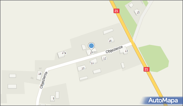 Objezierze, Objezierze, 17, mapa Objezierze