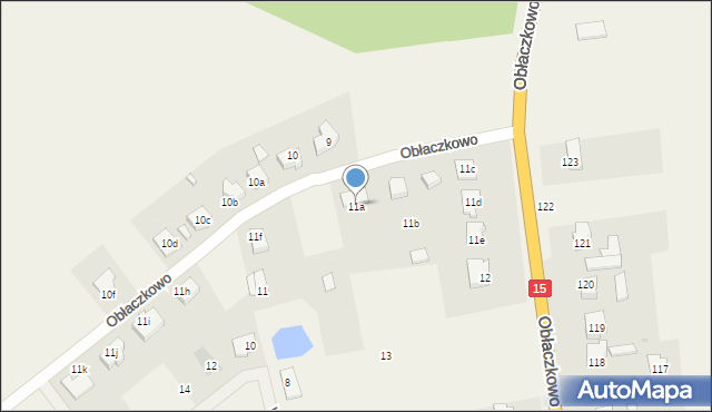 Obłaczkowo, Obłaczkowo, 11a, mapa Obłaczkowo