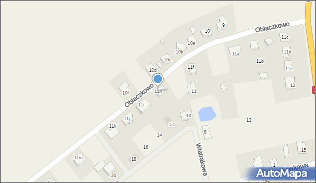 Obłaczkowo, Obłaczkowo, 11h, mapa Obłaczkowo