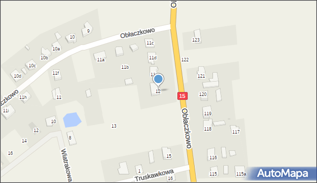 Obłaczkowo, Obłaczkowo, 12, mapa Obłaczkowo