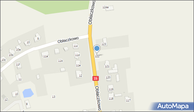 Obłaczkowo, Obłaczkowo, 122, mapa Obłaczkowo