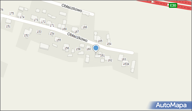 Obłaczkowo, Obłaczkowo, 161a, mapa Obłaczkowo