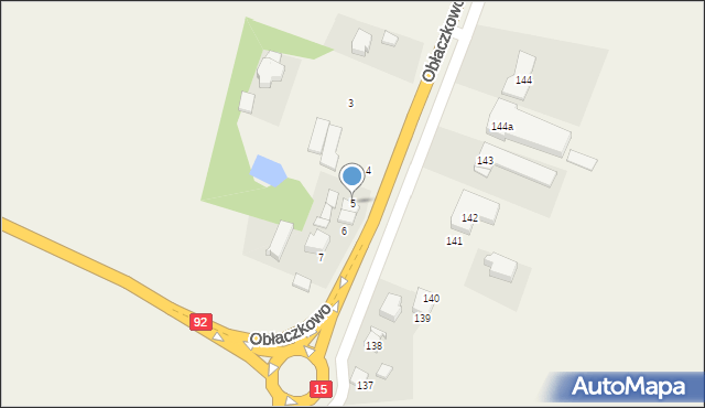 Obłaczkowo, Obłaczkowo, 5, mapa Obłaczkowo