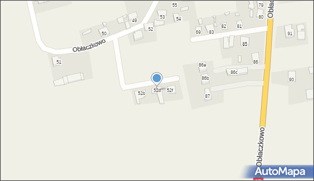 Obłaczkowo, Obłaczkowo, 52d, mapa Obłaczkowo