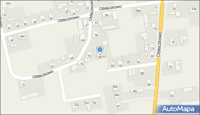 Obłaczkowo, Obłaczkowo, 54, mapa Obłaczkowo