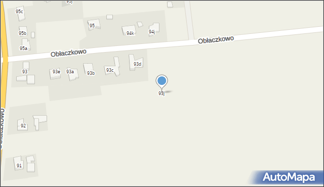 Obłaczkowo, Obłaczkowo, 93j, mapa Obłaczkowo
