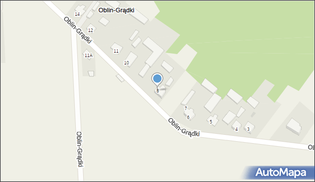 Oblin-Grądki, Oblin-Grądki, 8, mapa Oblin-Grądki