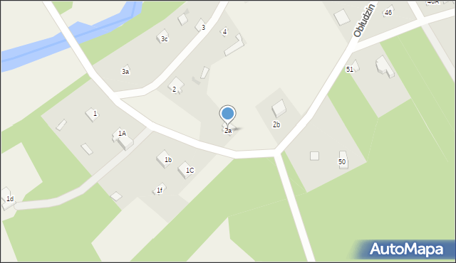 Obłudzin, Obłudzin, 2a, mapa Obłudzin