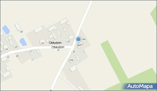 Obłudzin, Obłudzin, 34A, mapa Obłudzin