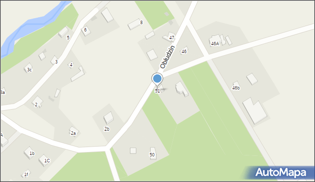 Obłudzin, Obłudzin, 51, mapa Obłudzin