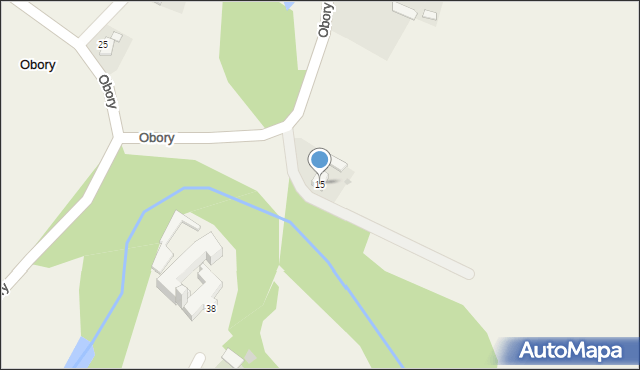 Obory, Obory, 15, mapa Obory