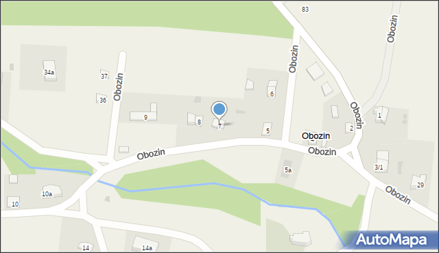 Obozin, Obozin, 7, mapa Obozin