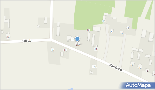Obrąb, Obrąb, 14A, mapa Obrąb