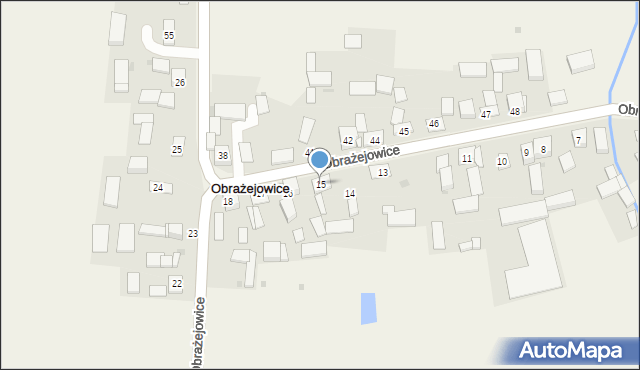 Obrażejowice, Obrażejowice, 15, mapa Obrażejowice