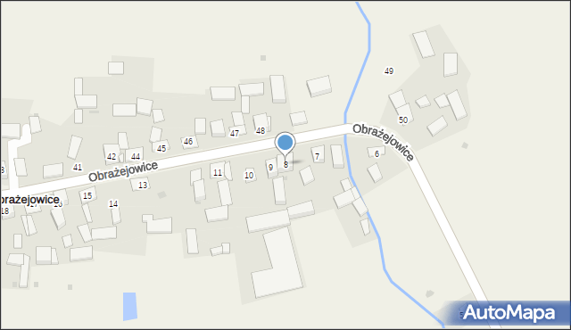 Obrażejowice, Obrażejowice, 8, mapa Obrażejowice