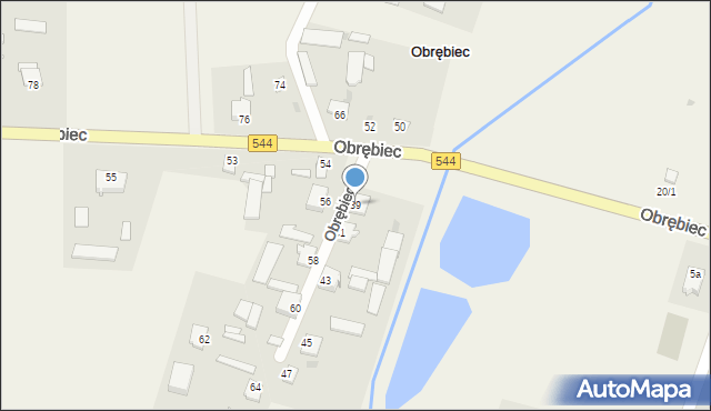 Obrębiec, Obrębiec, 39, mapa Obrębiec