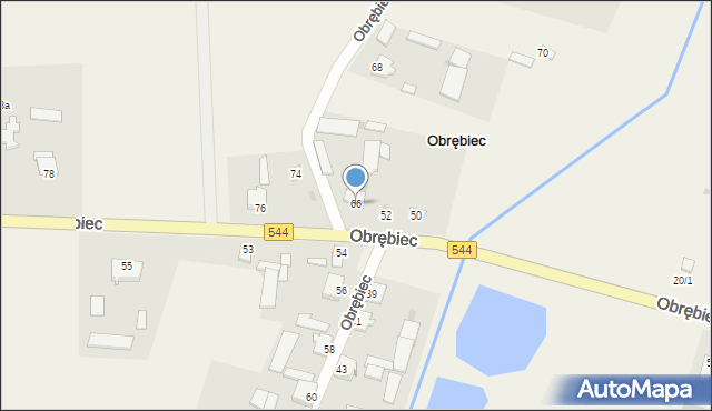 Obrębiec, Obrębiec, 66, mapa Obrębiec