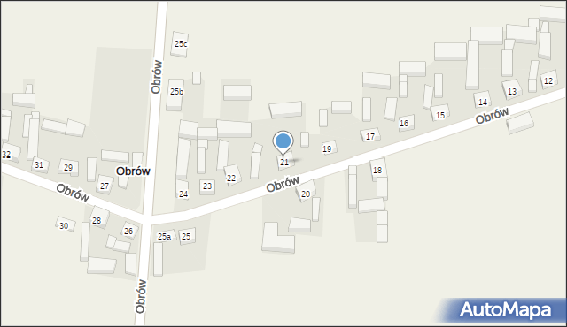 Obrów, Obrów, 21, mapa Obrów