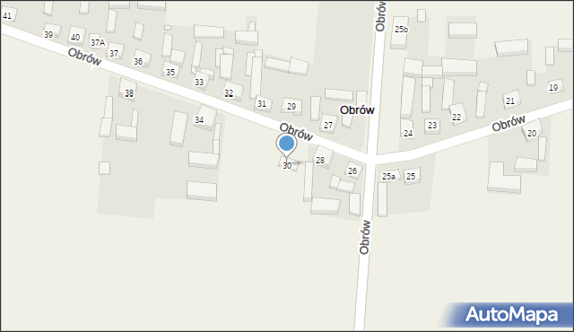 Obrów, Obrów, 30, mapa Obrów