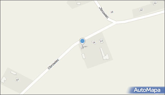 Obrowiec, Obrowiec, 15, mapa Obrowiec