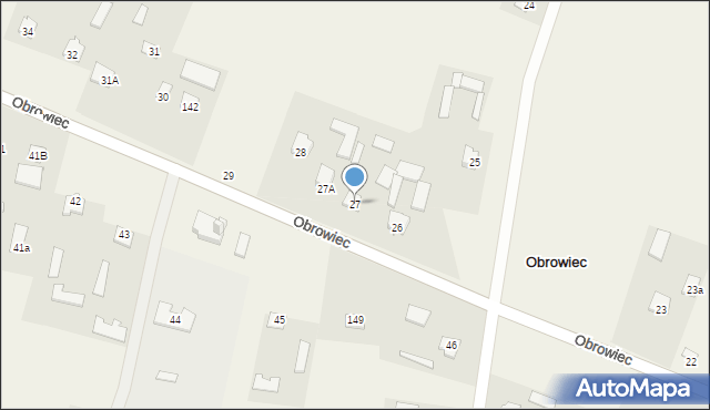 Obrowiec, Obrowiec, 27, mapa Obrowiec