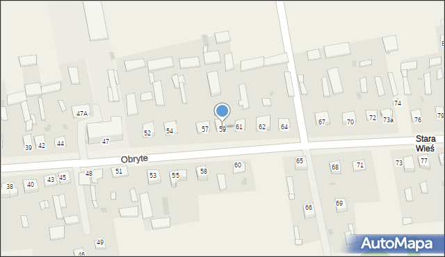 Obryte, Obryte, 59, mapa Obryte