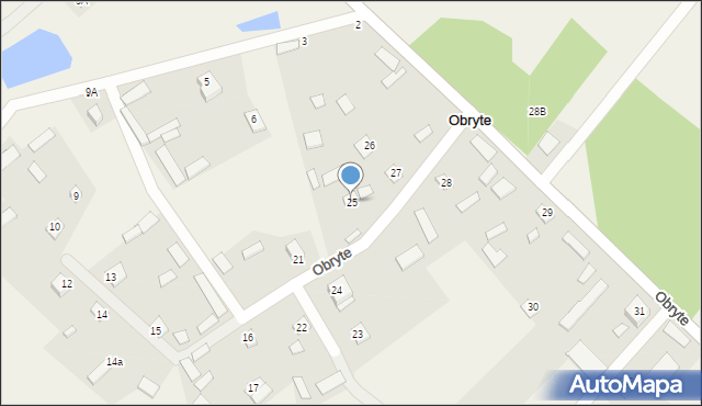 Obryte, Obryte, 25, mapa Obryte